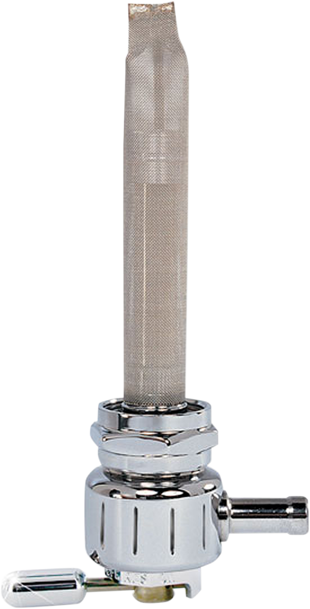 Fuel Valve - Grooved Chrome - 22mm - Round