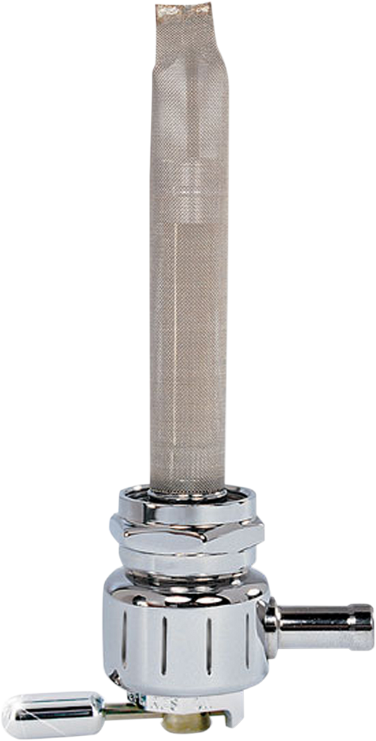 Fuel Valve - Grooved Chrome - 22mm - Round