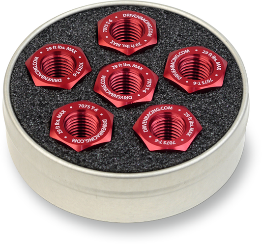 Aluminum Sprocket Nuts - Red - 10 mm x 1.0