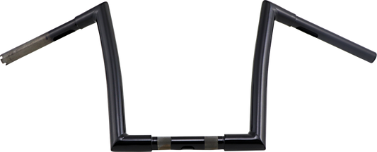 Black 1-1/4" Strip Handlebar With 12" Rise