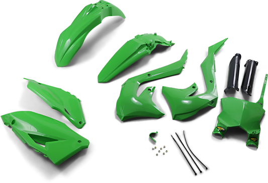 Body Kit - Powerflow - OEM Green/Black - KX450