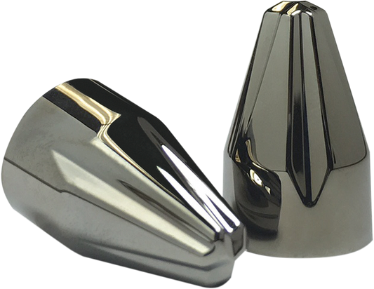 Caps Fluted1/4" Black Chrome