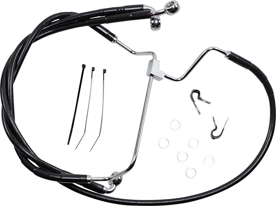 Brake Line - Front - Black - +6"