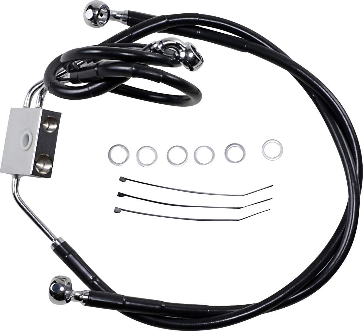 Brake Line - Front - Black - +2" - FXDF '12-'17