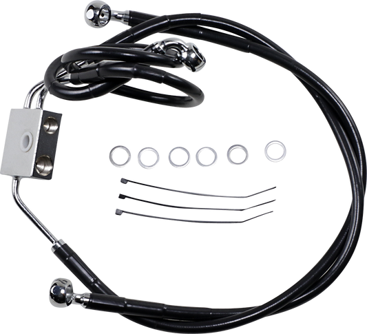 Brake Line - Front - Black - +2" - FXDF '12-'17