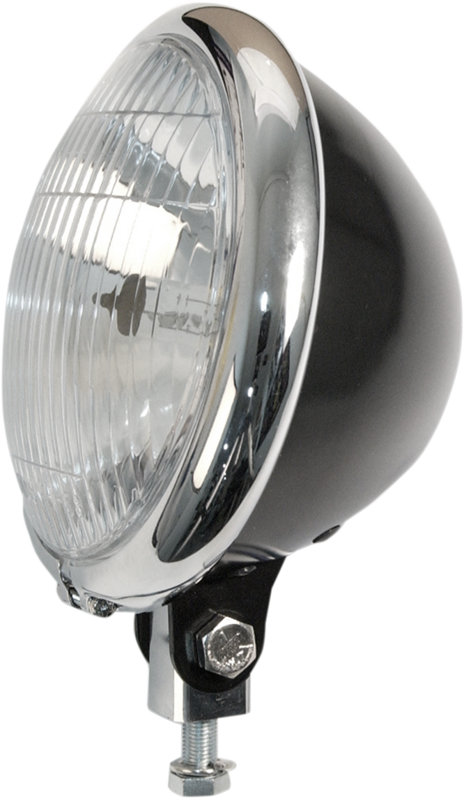 5 3/4" Headlight Assembly - Black/Chrome