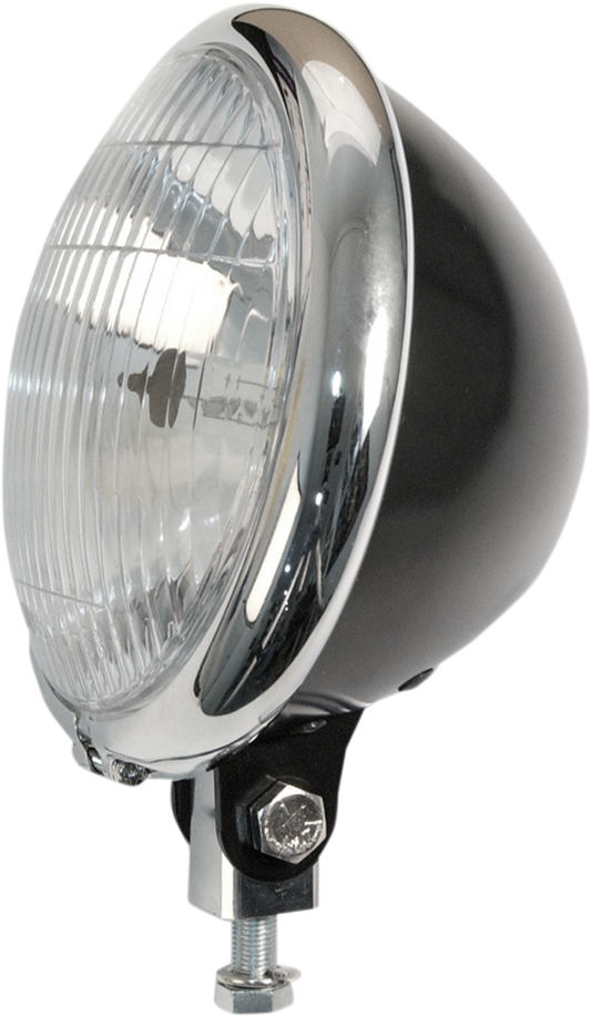 5 3/4" Headlight Assembly - Black/Chrome