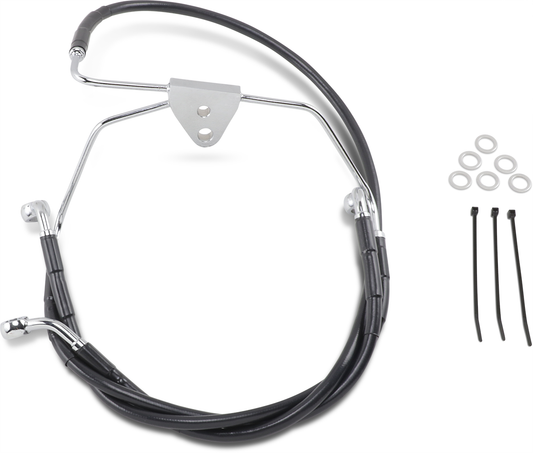 Brake Line - Front - Black - +2" - FLH '96-'07