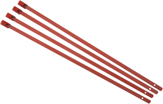 Exhaust Wrap Clamps - Red - 4 Pack