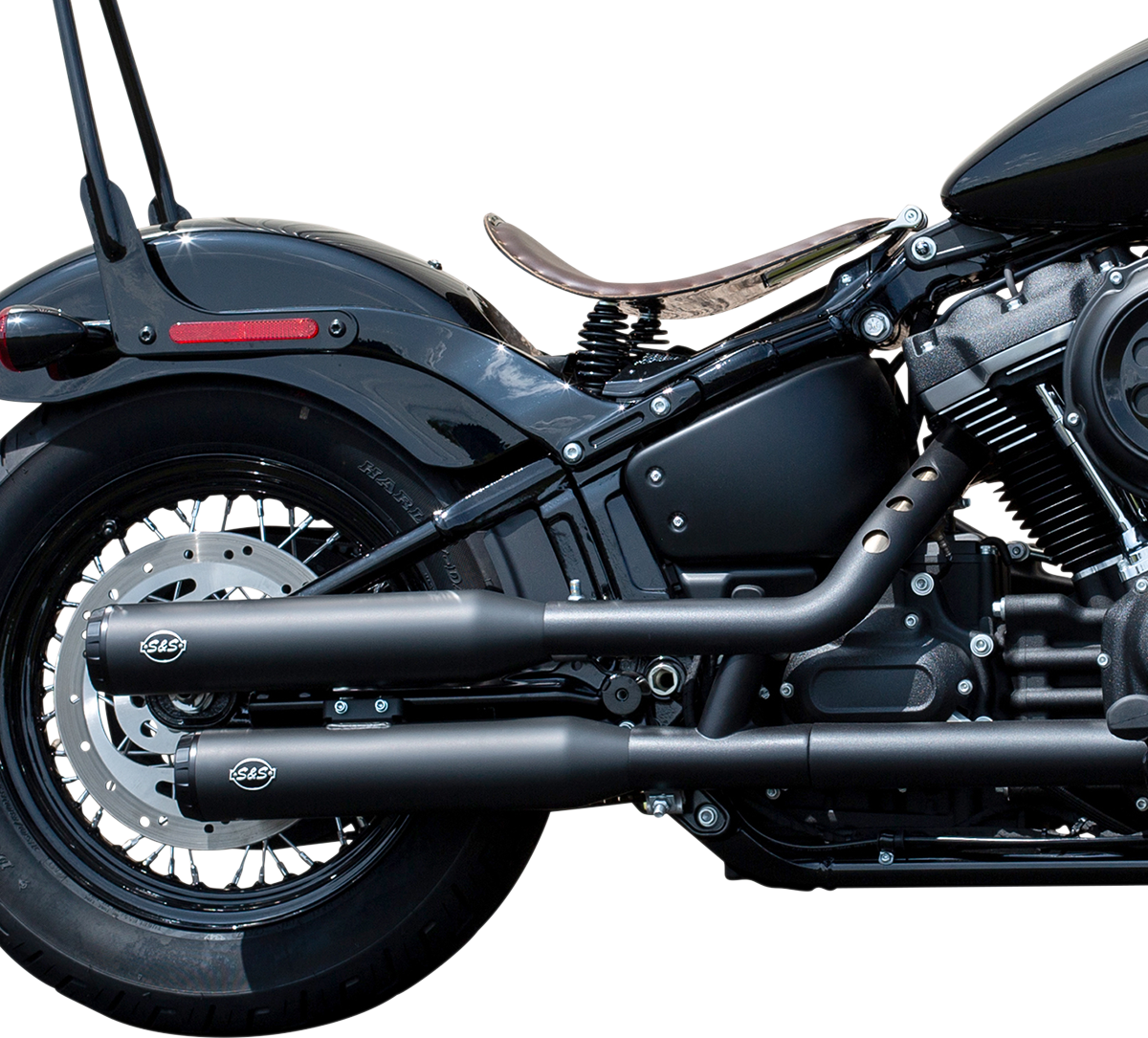 Grand National Race Mufflers for Softail - Black