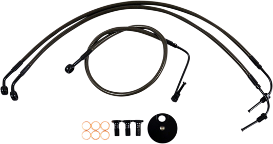 Brake Lines - 15" - 17" Ape Hanger Handlebars - Midnight