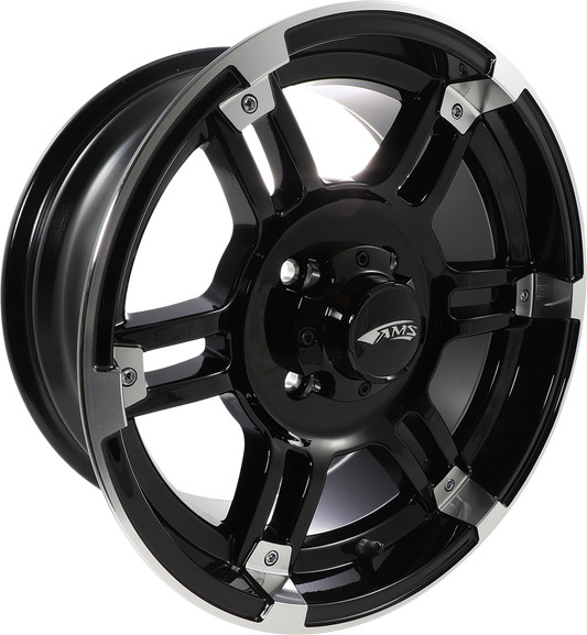 Wheel - Front/Rear - Machined Black - 15x7 - 4/110 - 5+2