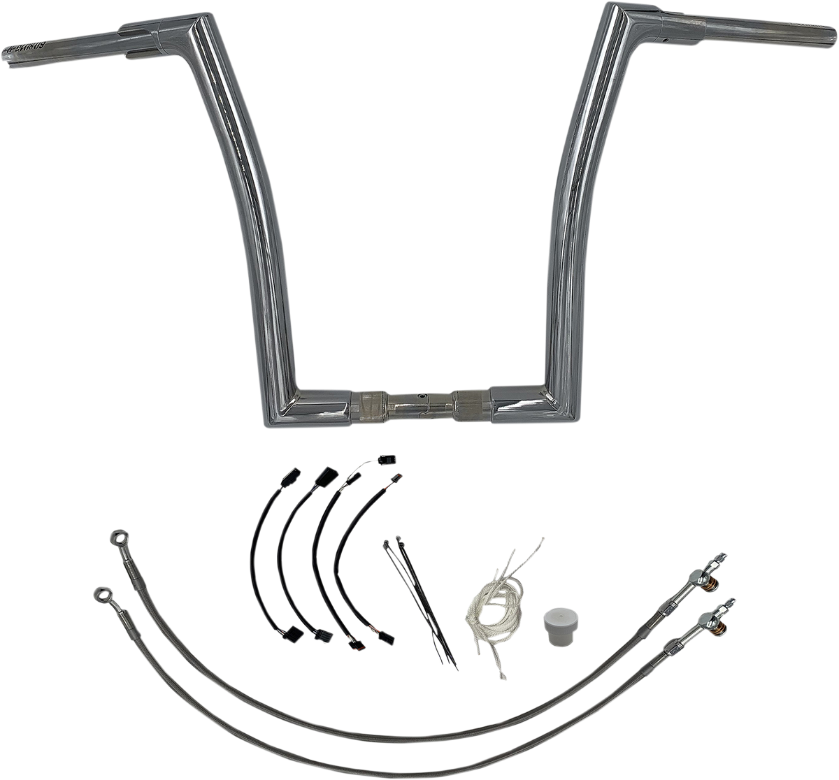 16" Chrome 1-1/2" Flat Top Handlebar Kit