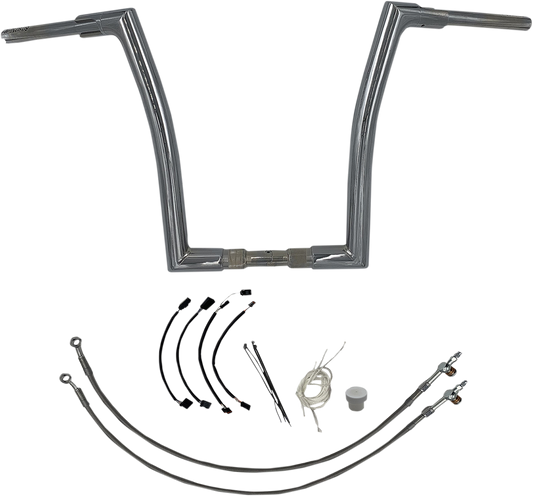 16" Chrome 1-1/2" Flat Top Handlebar Kit