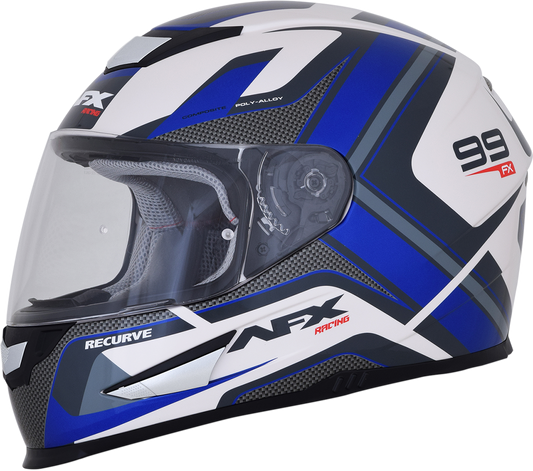 FX-99 Helmet - Recurve - Pearl White/Blue - Small