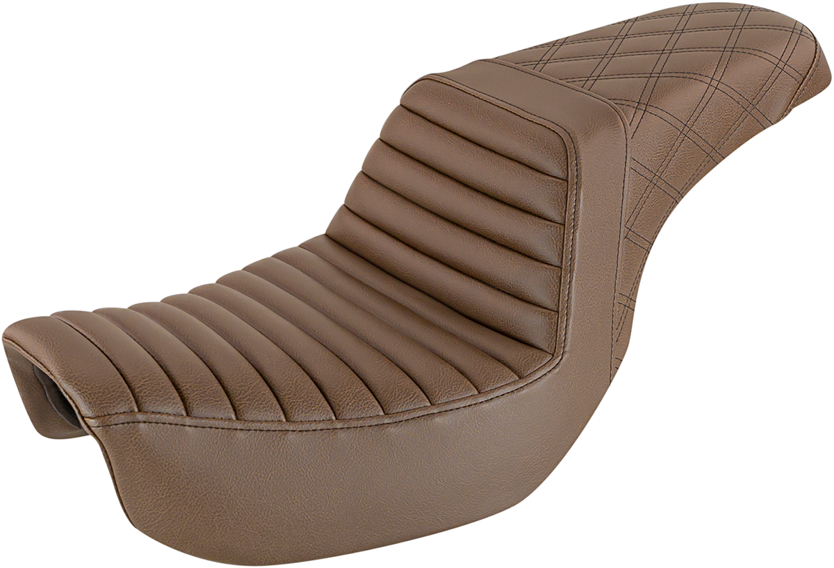 Step Up Seat - Tuck and Roll/Lattice Stitched - Brown3311