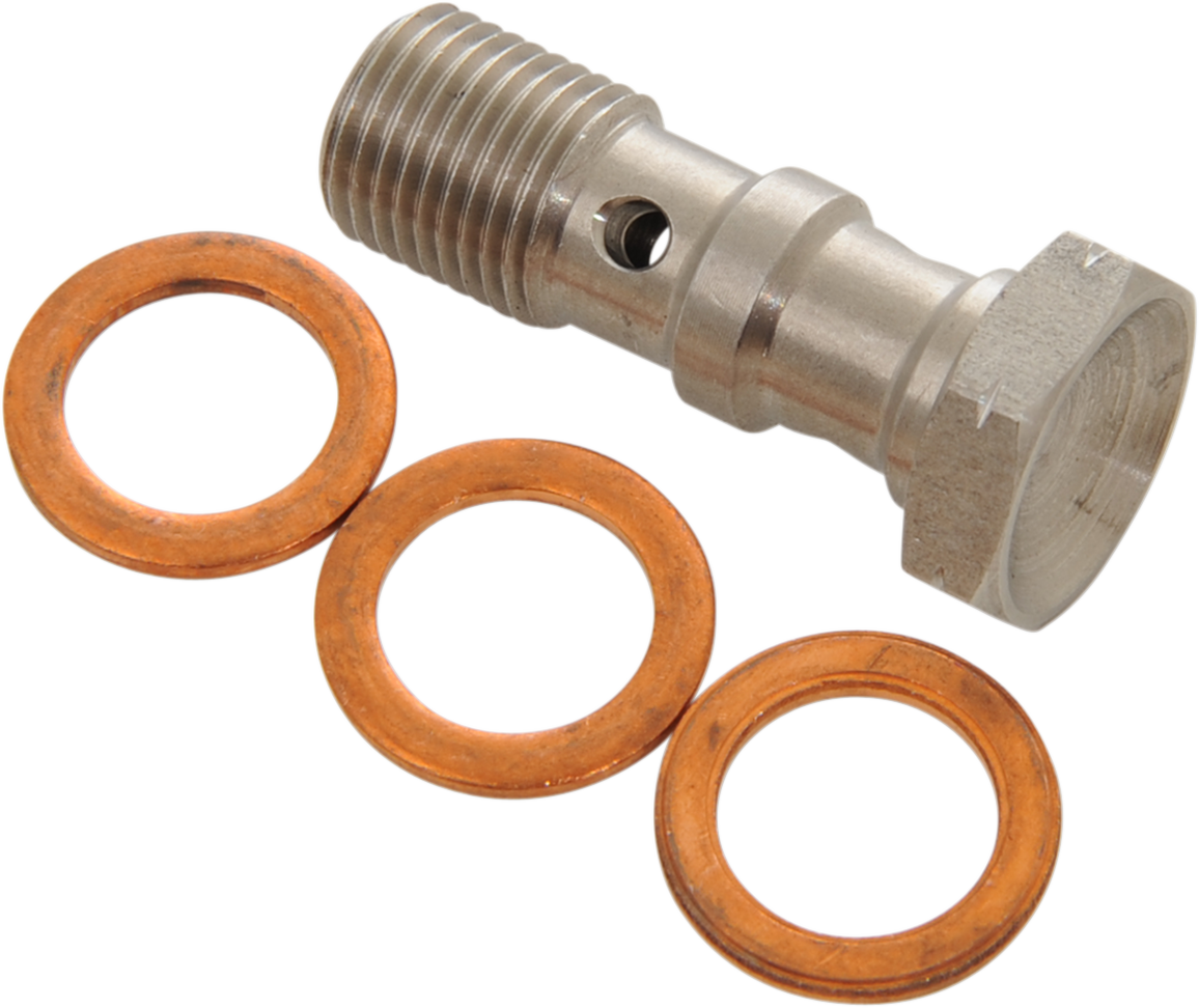 Banjo Bolt - 10 mm x 1 mm - Double - Stainless Steel