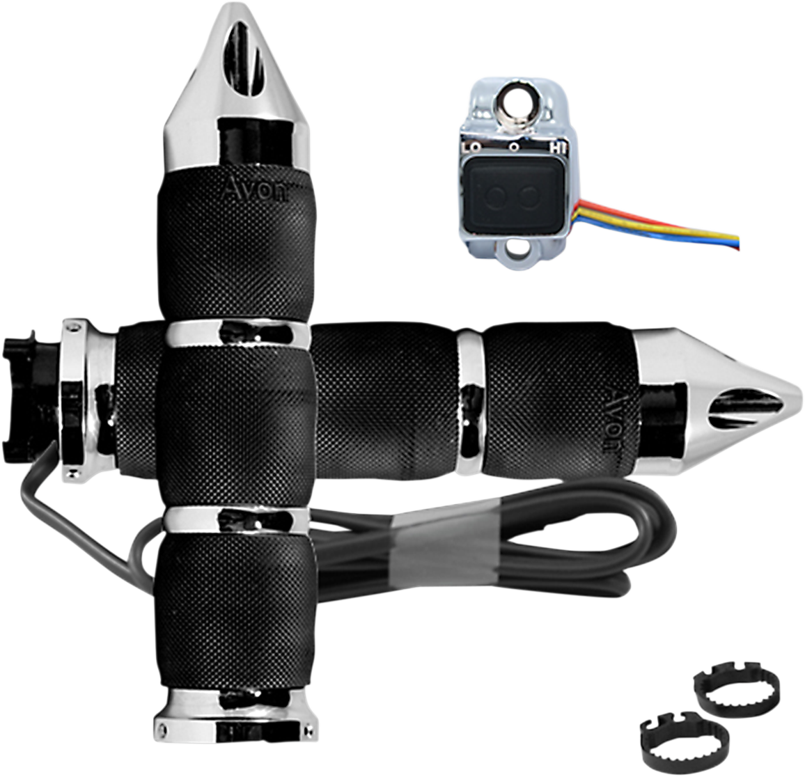 Grips - Heated - Air Cushion - Spike - Metric - Chrome