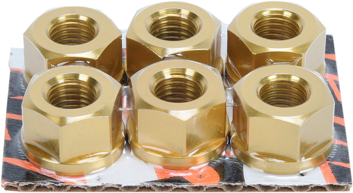 Aluminum Sprocket Nuts - Gold - 10 mm