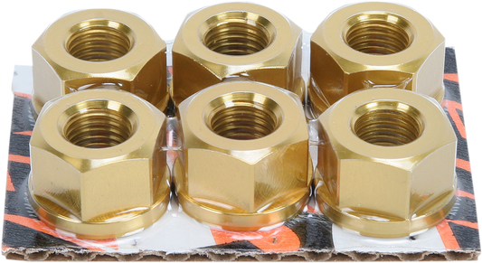 Aluminum Sprocket Nuts - Gold - 10 mm