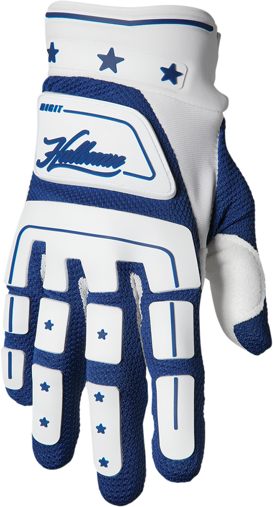 Hallman Digit Gloves - White/Navy - Large