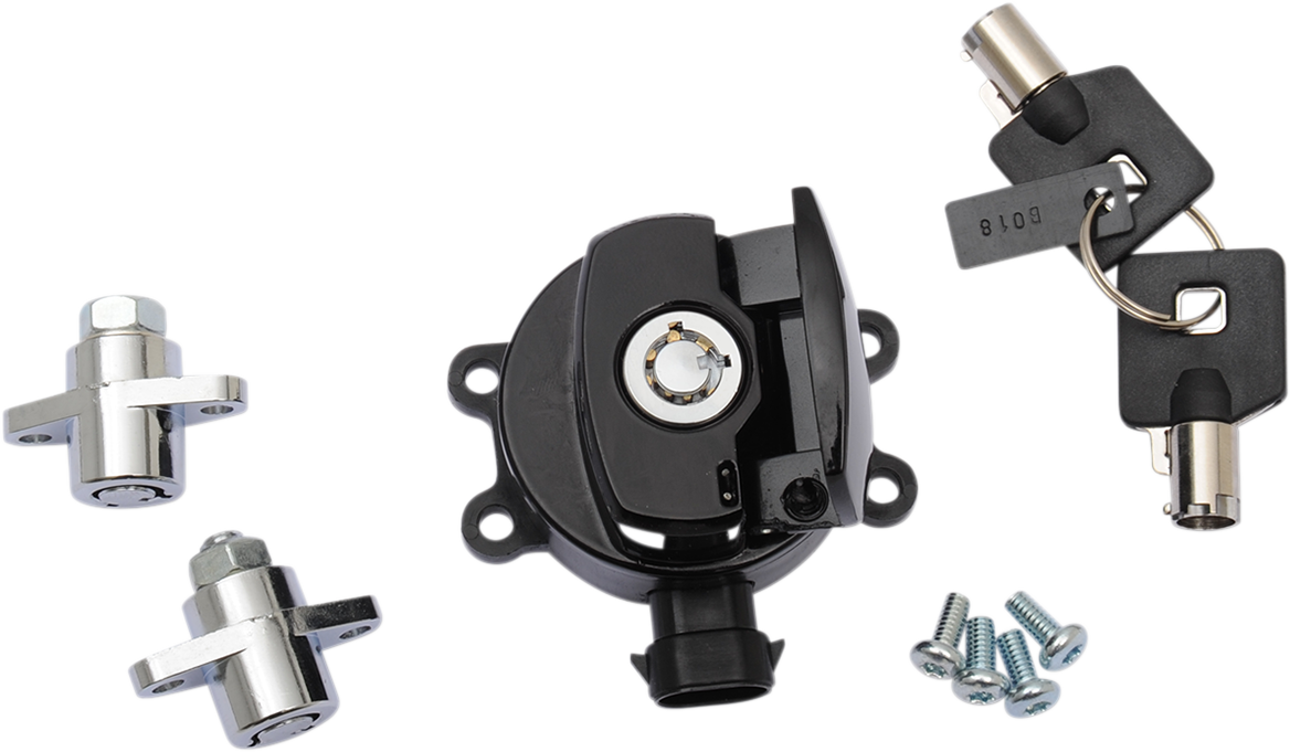 Side Hinge Ignition Switch with Saddlebag Lock - Gloss Black