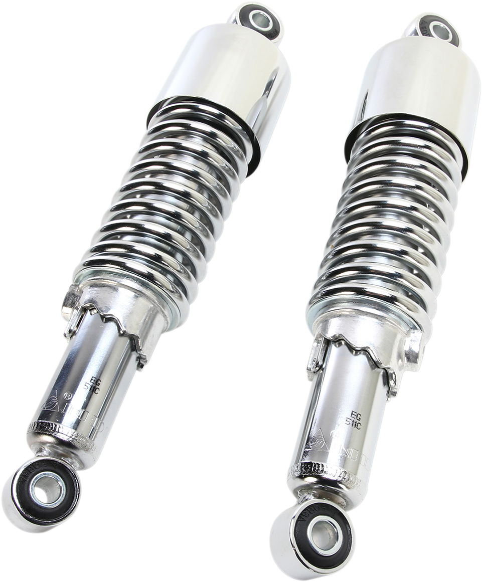 Custom Shorty Shocks with Shroud - Chrome Body/Chrome Spring Finish - Eye Lowering