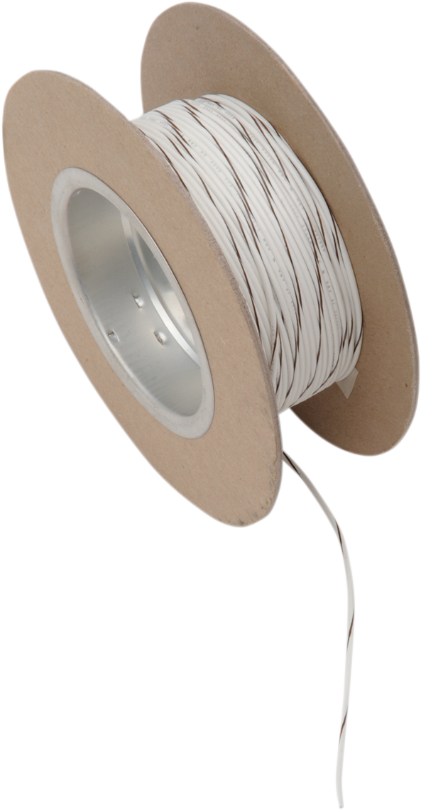 100' Wire Spool - 18 Gauge - White/Brown