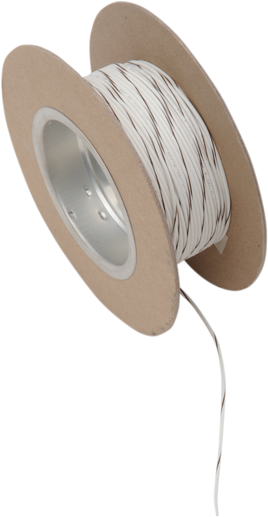100' Wire Spool - 18 Gauge - White/Brown