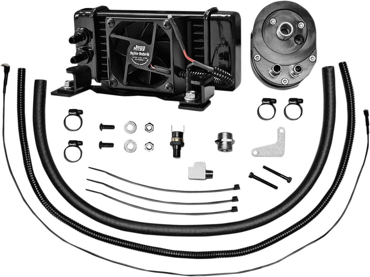 10-Row Oil Cooler Kit - With Fan - Low-Mount2489