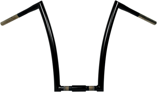 Black 1-1/4" Springer Style Strip Handlebar With 17" Rise