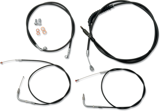 Handlebar Cable/Brake Line Kit - 18" - 20" Ape Hanger Handlebars - Black Vinyl