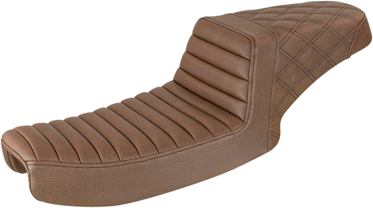 Step Up Seat - Tuck and Roll/Lattice Stitched - Brown