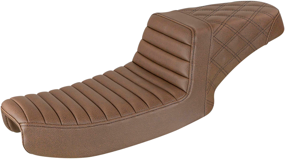 Step Up Seat - Tuck and Roll/Lattice Stitched - Brown