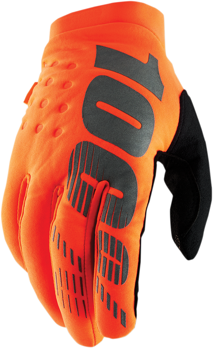 Youth Brisker Gloves - Fluorescent Orange/Black - Large