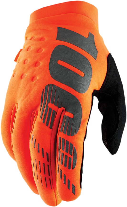 Youth Brisker Gloves - Fluorescent Orange/Black - Large