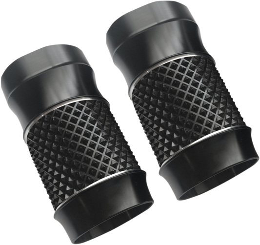 Fork Slider Covers - Cross-Cut Black Anodized1748694