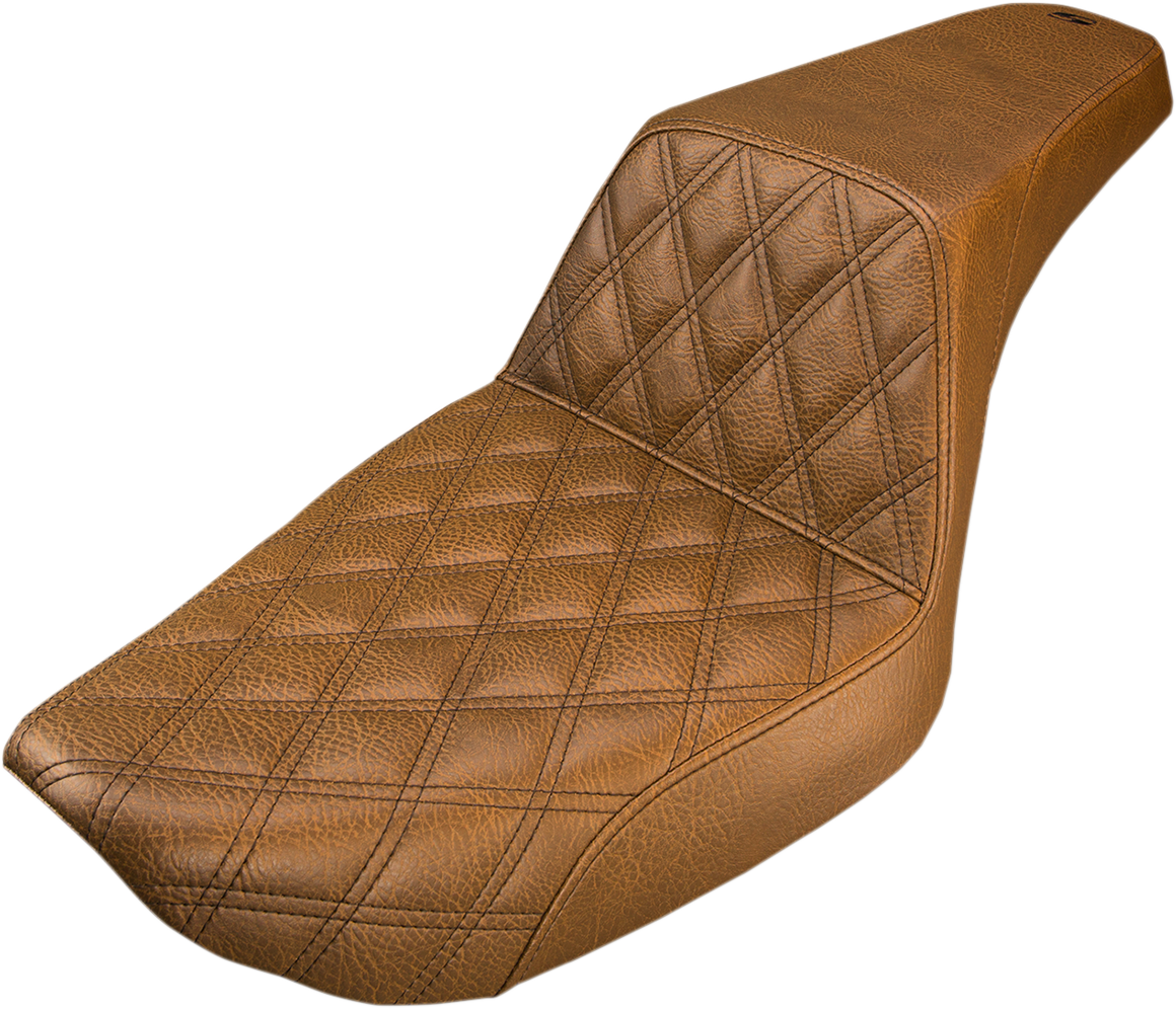Step Up Seat - Lattice Stitched - Brown - Dyna