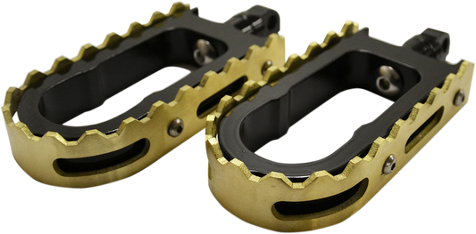 BMX Footpegs - Black/Brass