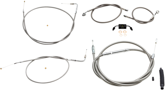 Handlebar Cable/Brake Line Kit  - 15" - 17" Ape Hanger Handlebars - Stainless Steel