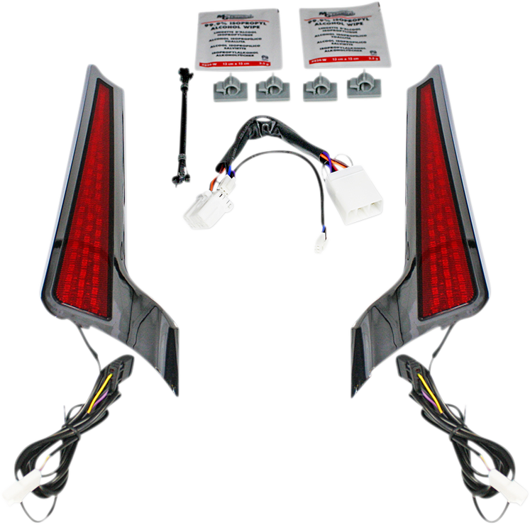 Fascia LED Light Panels - Chrome/Red