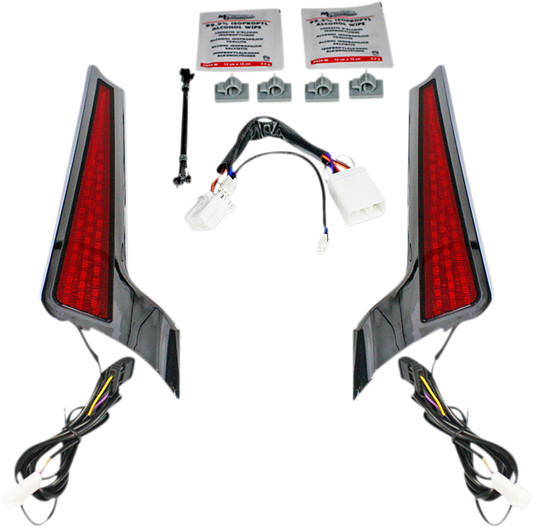 Fascia LED Light Panels - Chrome/Red