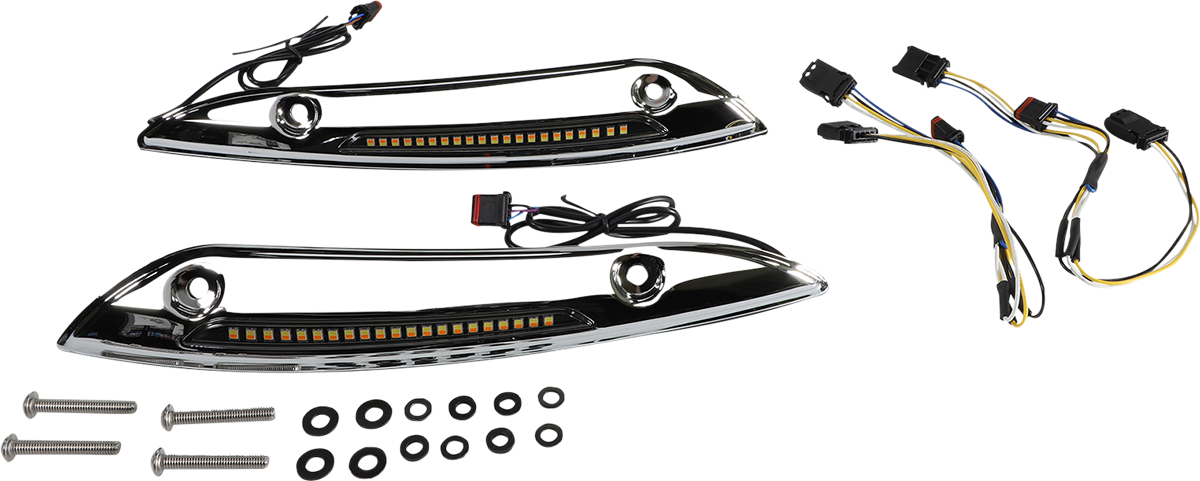 Windshield Trim - Sequential Turn Signal - Chrome