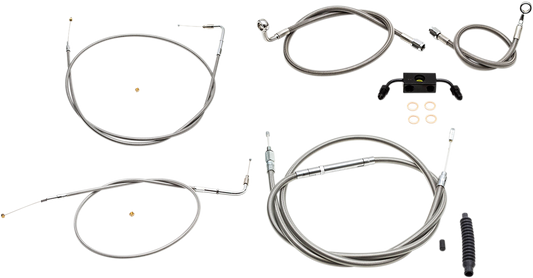 Handlebar Cable/Brake Line Kit  - 12" - 14" Ape Hanger Handlebars - Stainless Steel