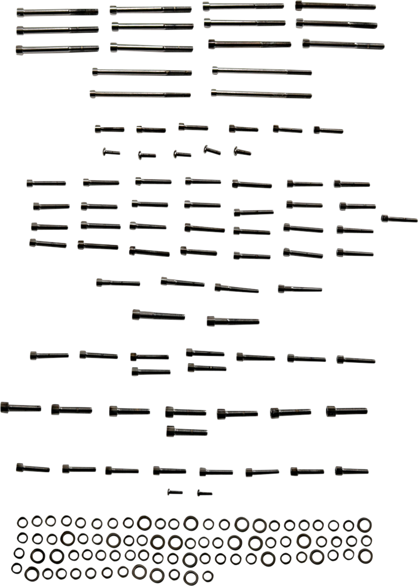 Kit de Tornillos M8 de Motor Negro/Cromo