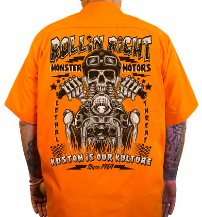 Camisa LETHAL THREAT Rollin Right - Naranja