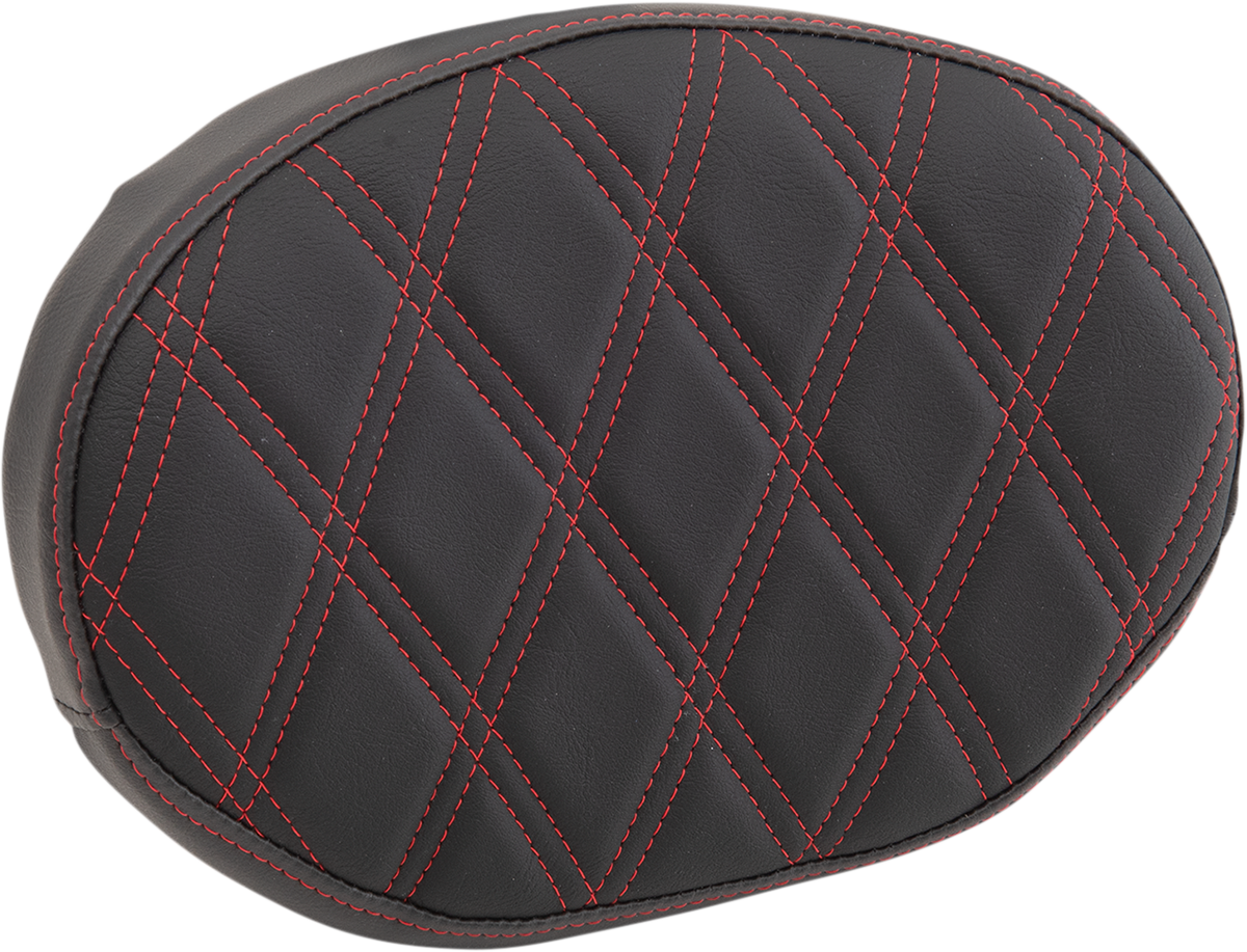 Sissy Bar Pad - Double Diamond - Red - Oval