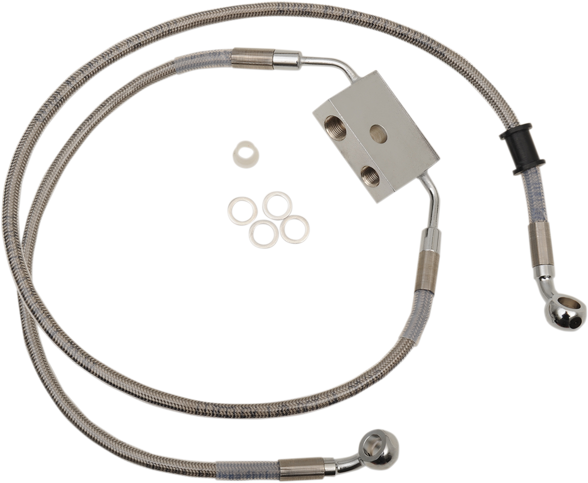 Brake Line - Front - +10" - Stainless Steel - XL