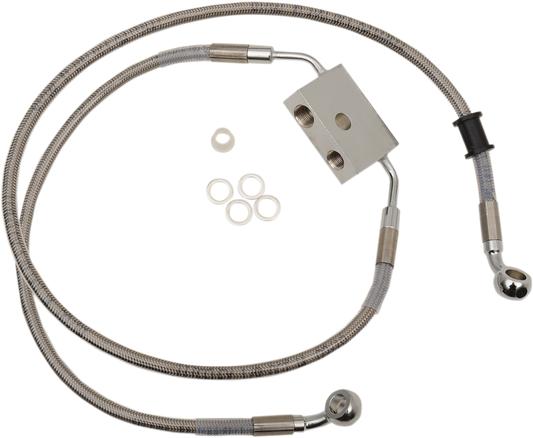 Brake Line - Front - +10" - Stainless Steel - XL