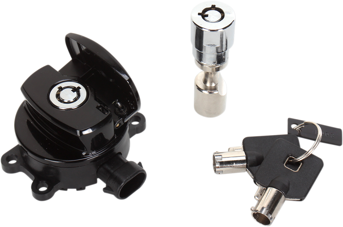 Side Hinge Ignition Switch with Fork Lock - Black